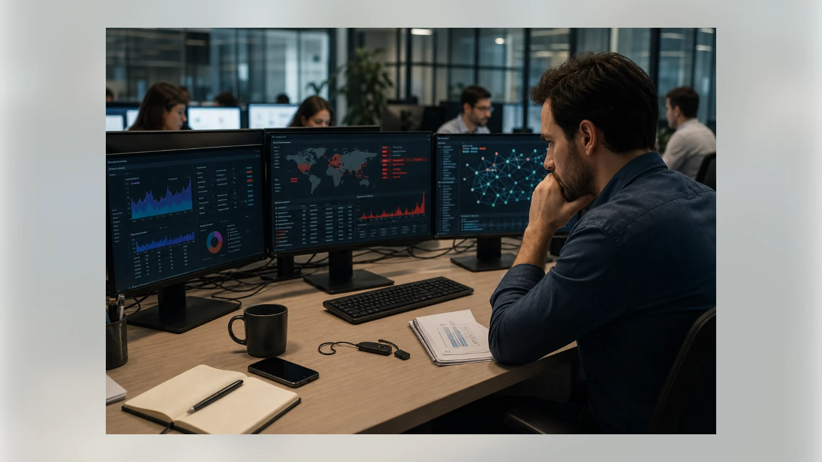 An ad operations analyst reviews suspicious campaign and transaction activity.